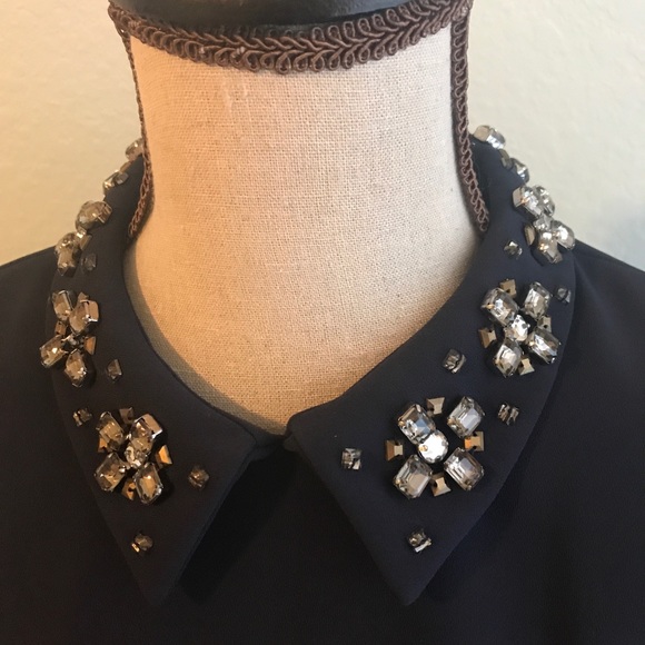 Dress w/Jacket / Navy with black trim /worn once - Picture 2 of 6